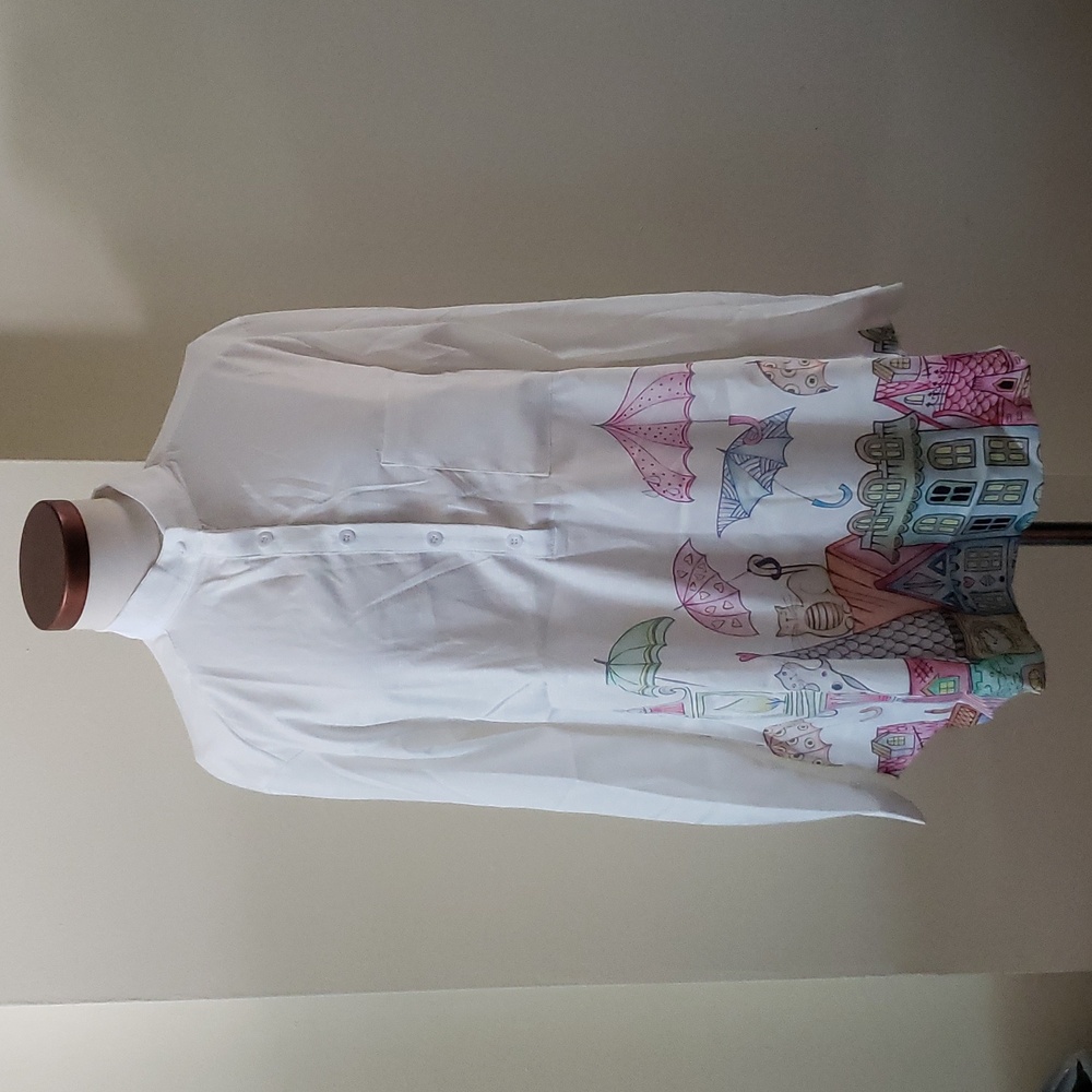 Misslook Whimsical NWOT Long Sleeve Tunic  Blouse - S